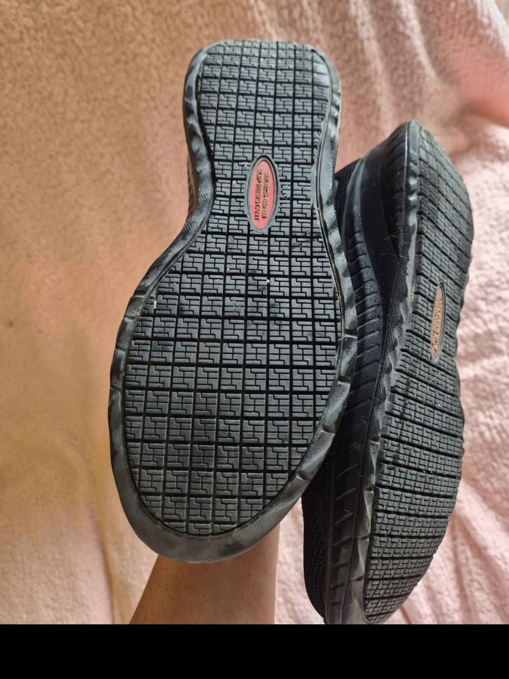 Skechers Women’s Black Knit Slip-On Athletic Sneakers - Picture 5 of 6
